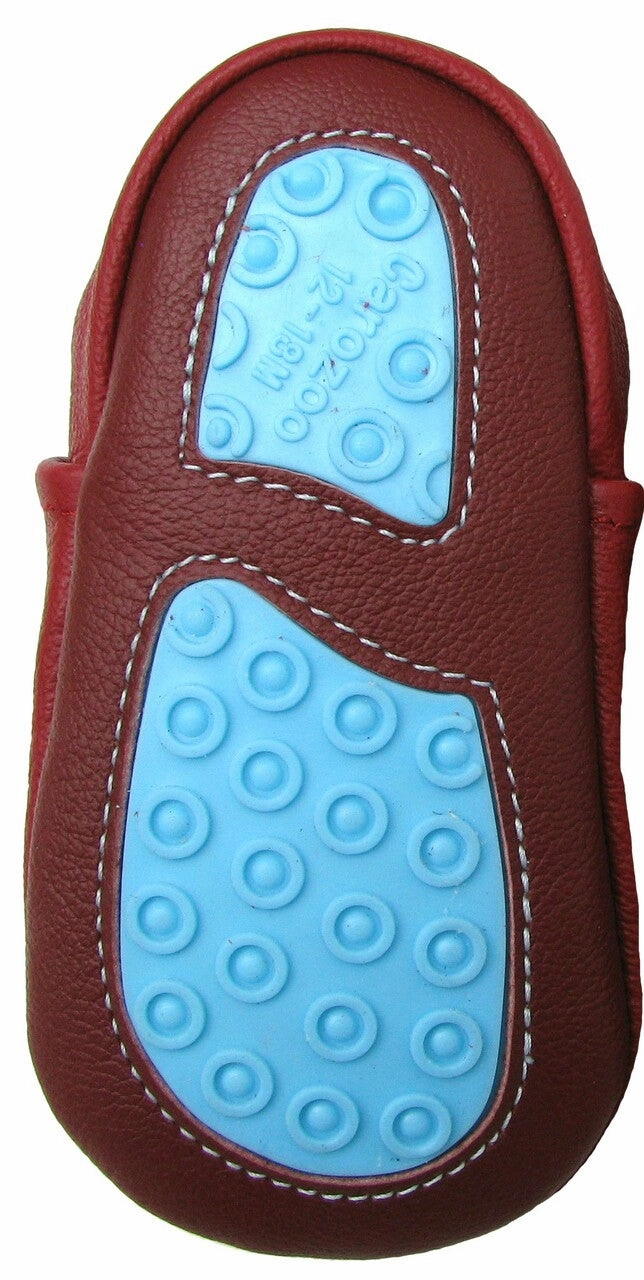 3 Flower Dard  Red outdoor shoes up to 4 Years Rubber Sole Genuine Leather Baby Toddlers Kids All-around durability Adjustable Strap Closure