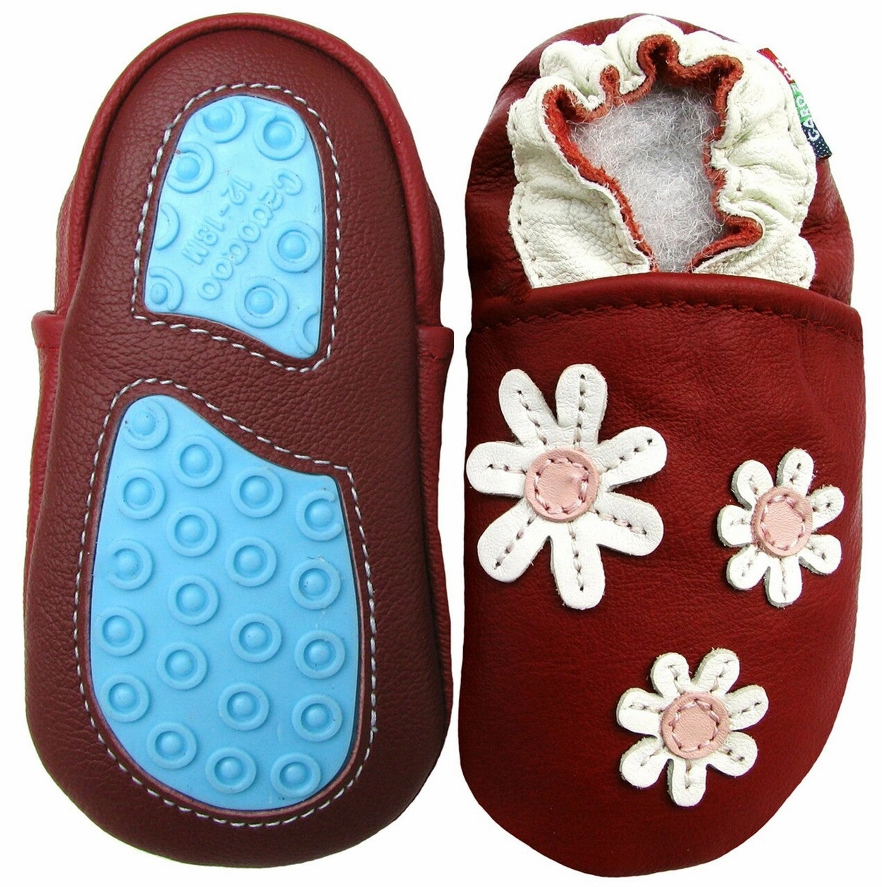 yoga enthusiasts - specific benefits 3 Flower Dard  Red outdoor shoes up to 4 Years Rubber Sole Genuine Leather Baby Toddlers Kids