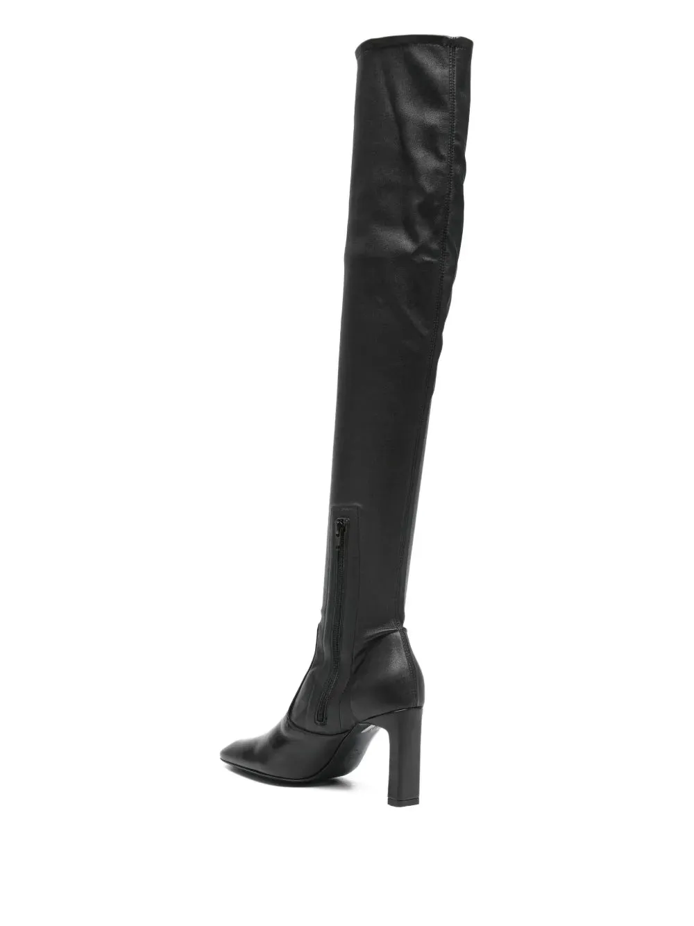 Over-the-knee Boot in Black Cushioned heel Traction Sole