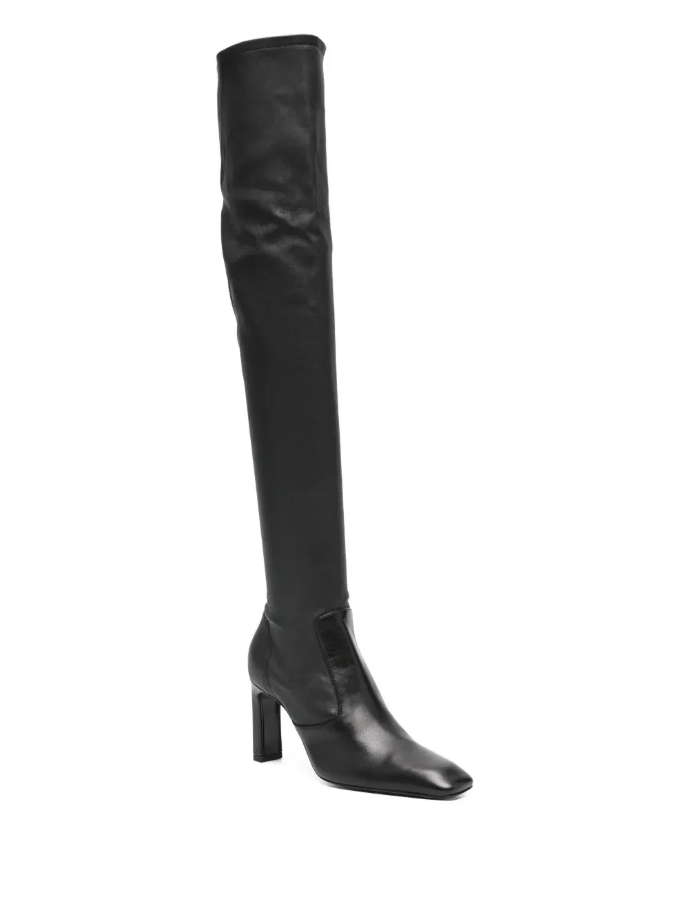 Smooth Inner Seam Composite Rocker Sole Over-the-knee Boot in Black
