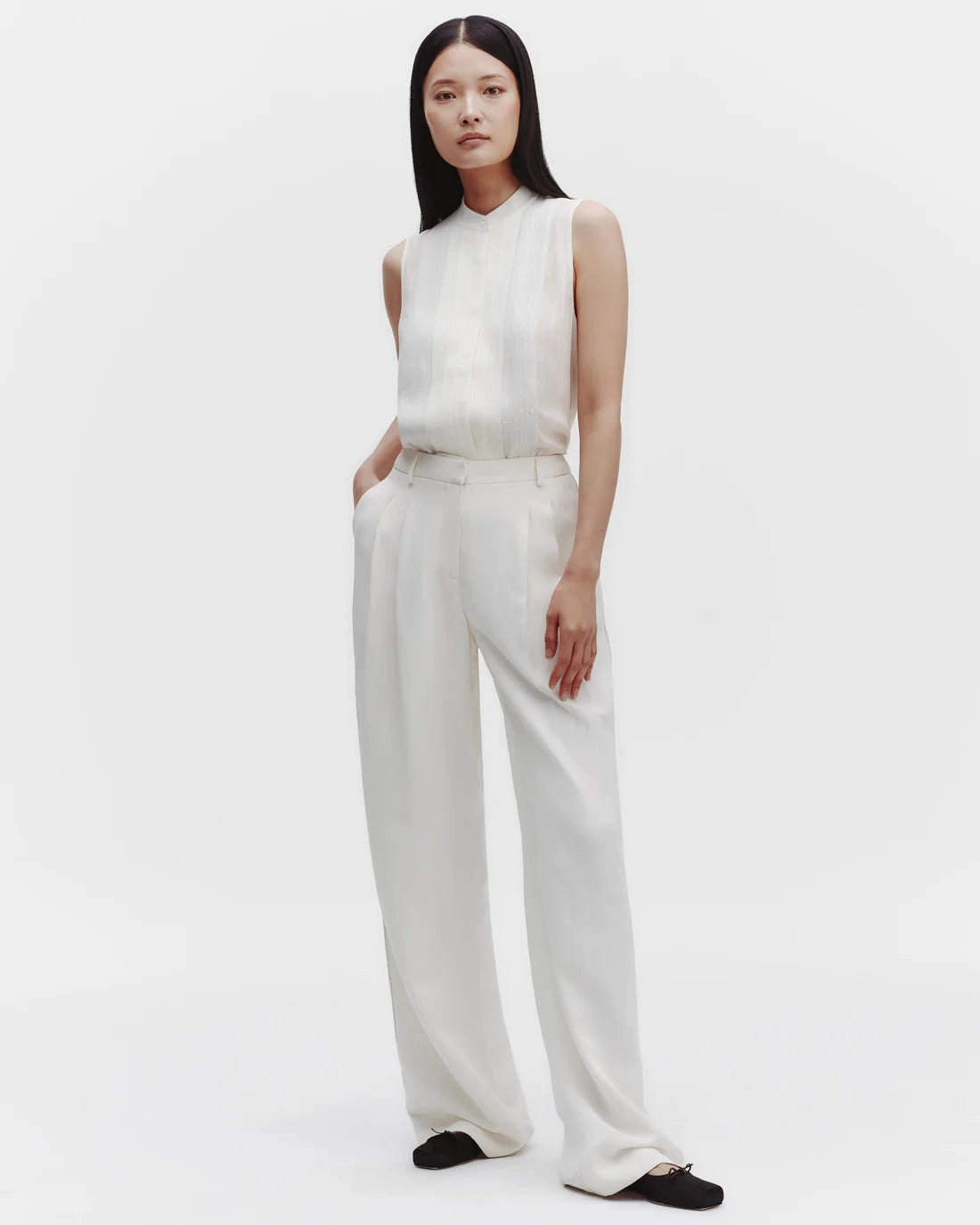 Adele Top with Sequins in Ivory Airtight Zipper Modern Fashion