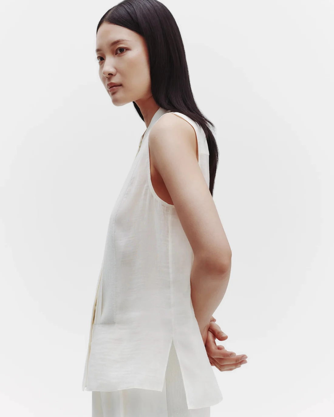 Casual Chic Adele Top with Sequins in Ivory