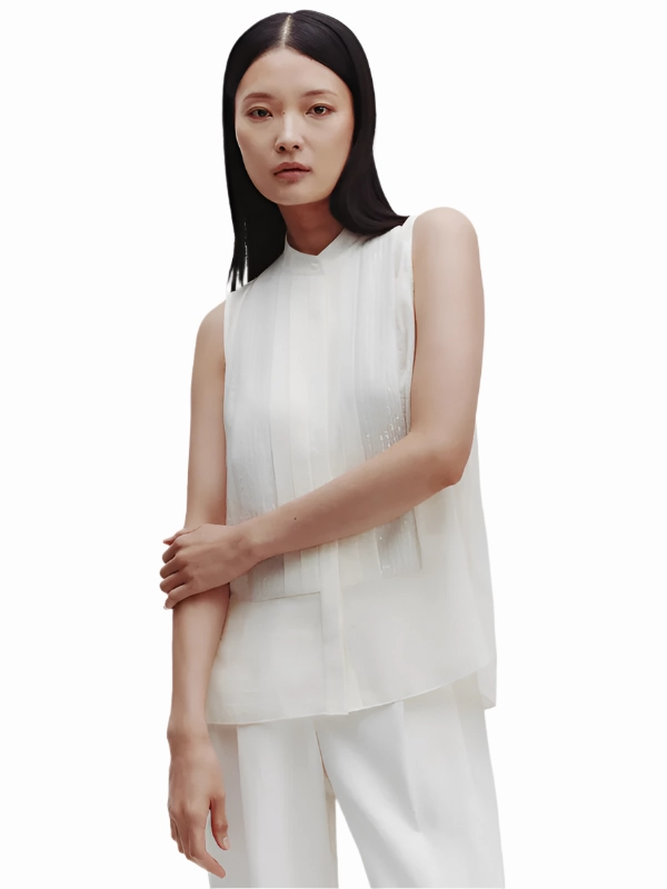 Adele Top with Sequins in Ivory Summer Glow