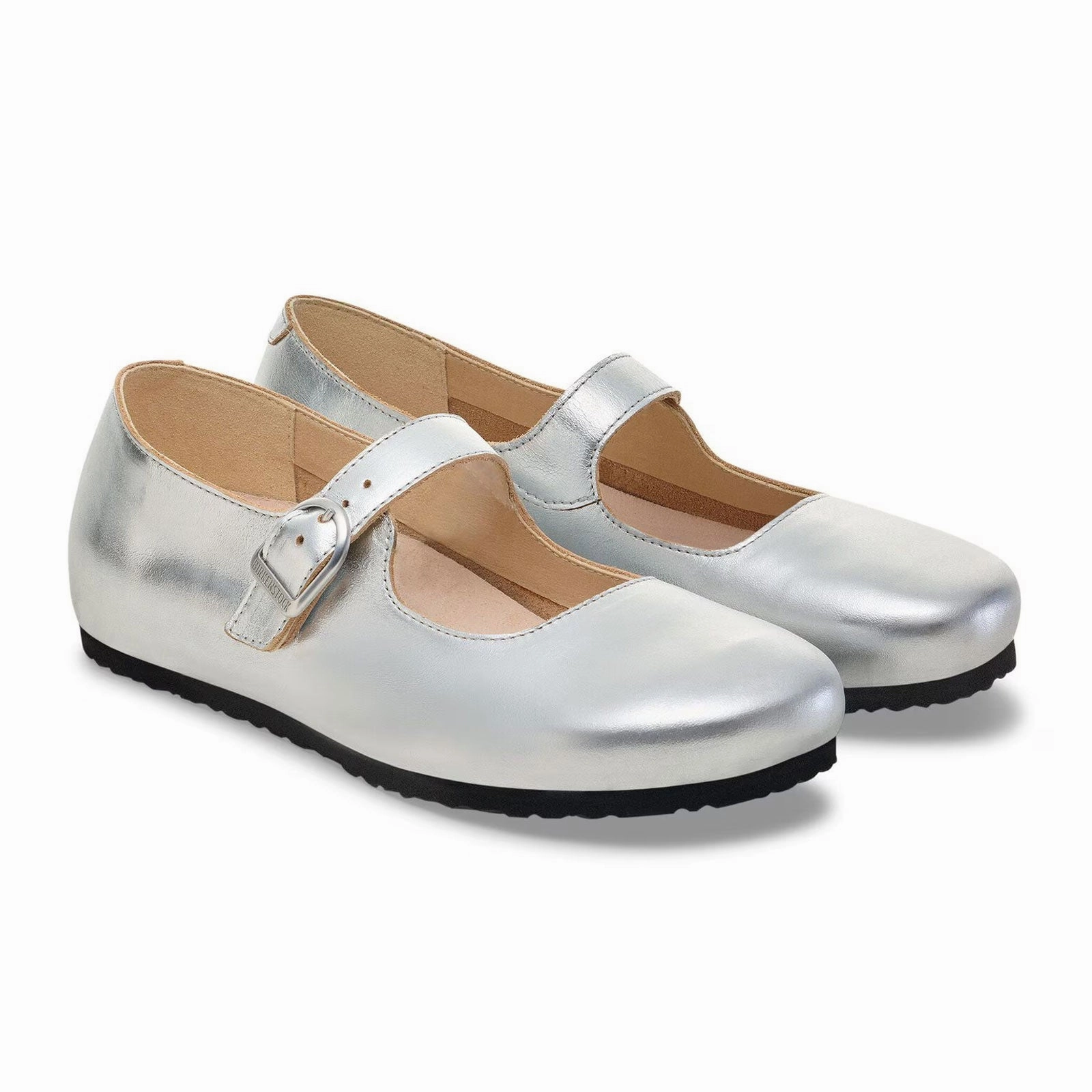 Birkenstock Santa Clarita Mary Jane Flat (Women) - Silver Leather Breathable Feel Comfy Fit