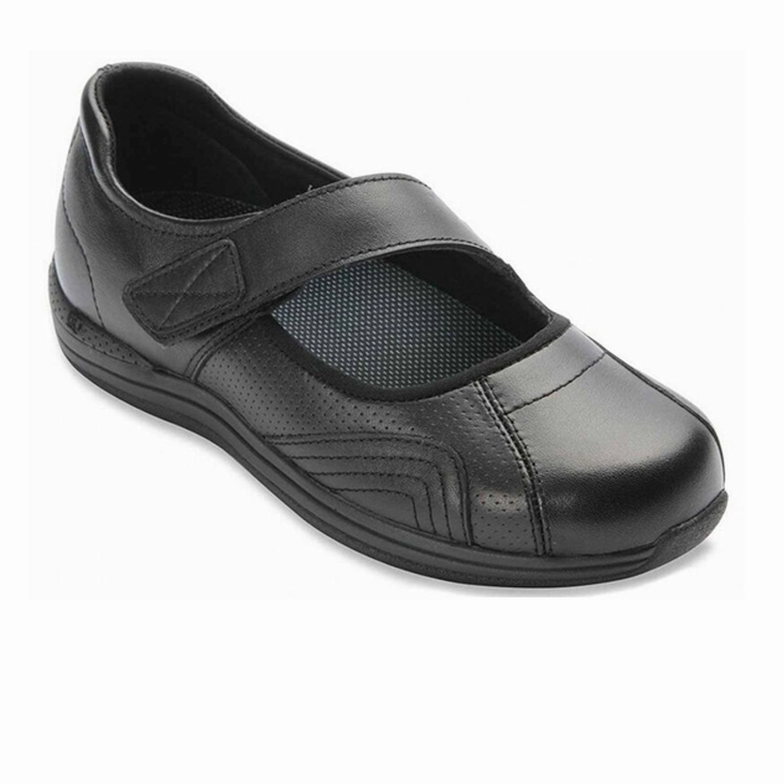 Drew Heather Mary Jane (Women) - Black Leather All-Purpose Comfort Fitted Mood