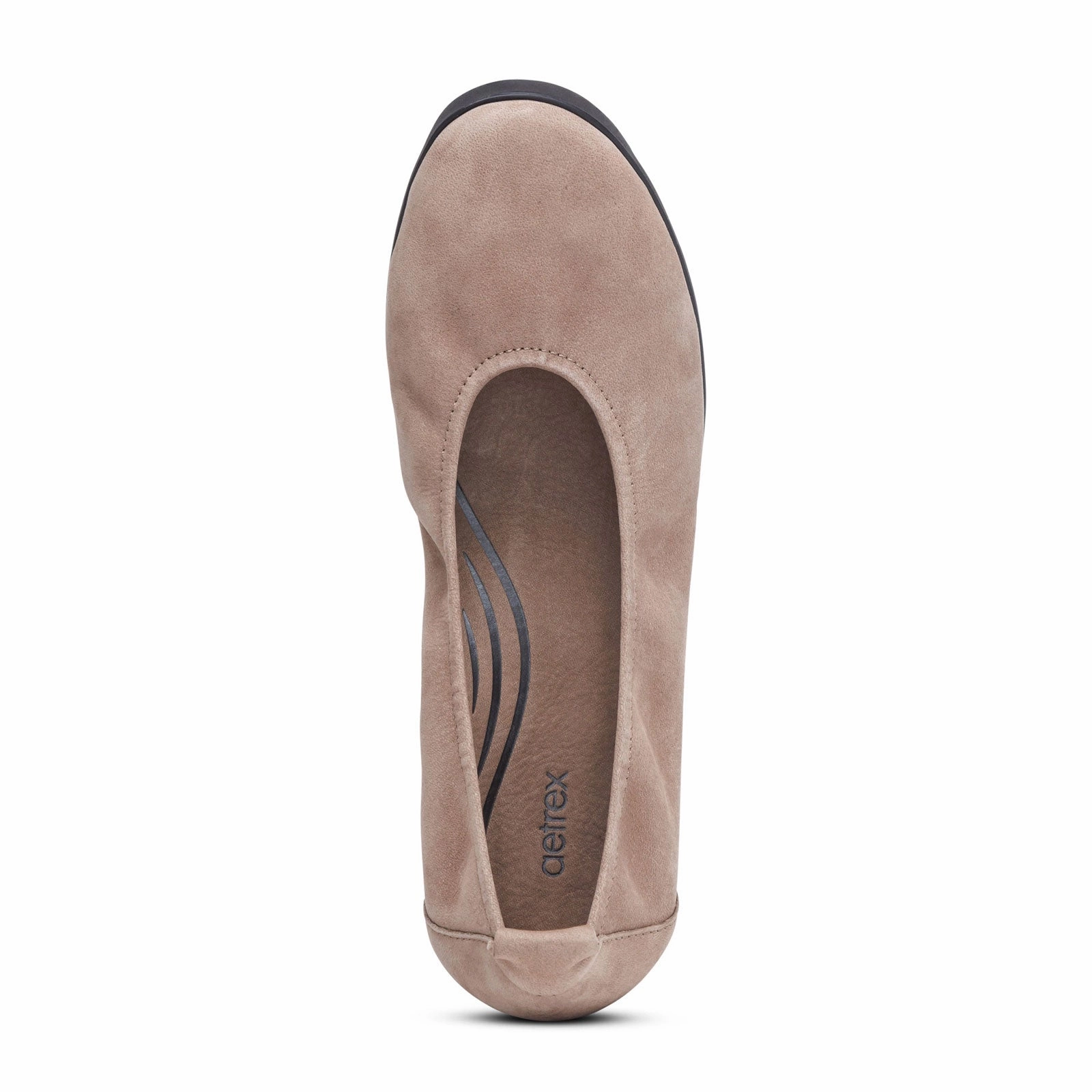 Subtle Lines Neutral Feel Aetrex Brianna Ballet Flat (Women) - Taupe