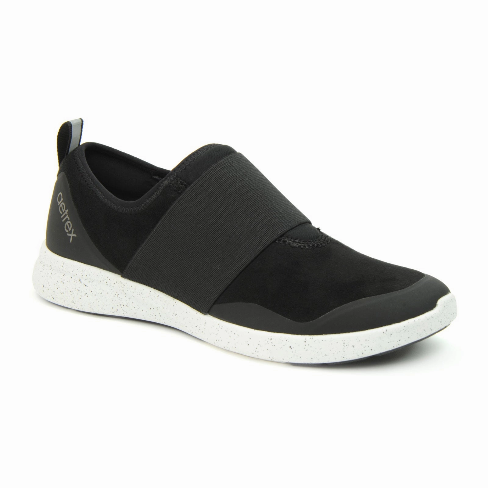 Aetrex Demi Slip On Sneaker (Women) - Black TemperatureRegulatingFabric Quick Match