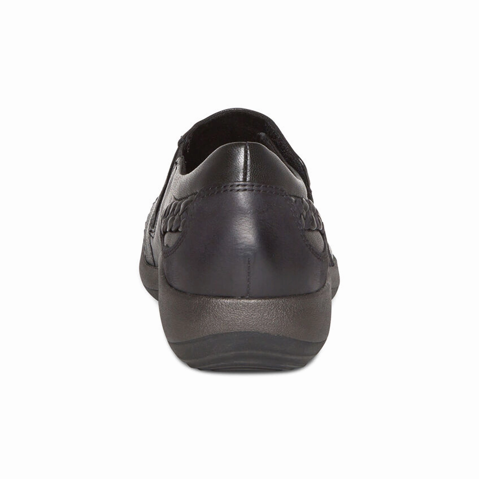 Aetrex Karina Slip On (Women) - Black Leather Fashionable Fit