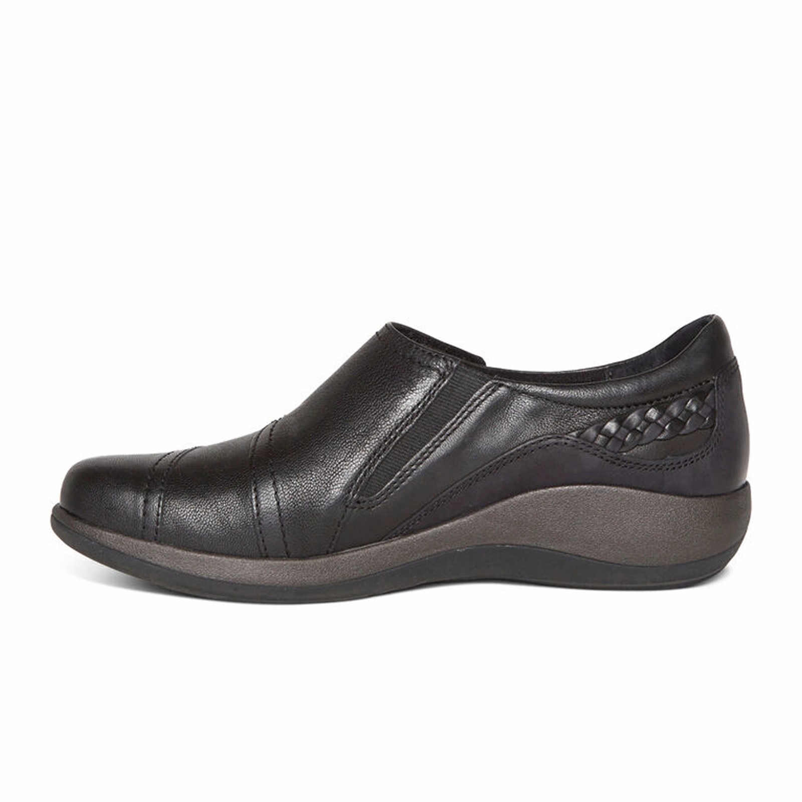 Silk Air Chilly Comfort Aetrex Karina Slip On (Women) - Black Leather