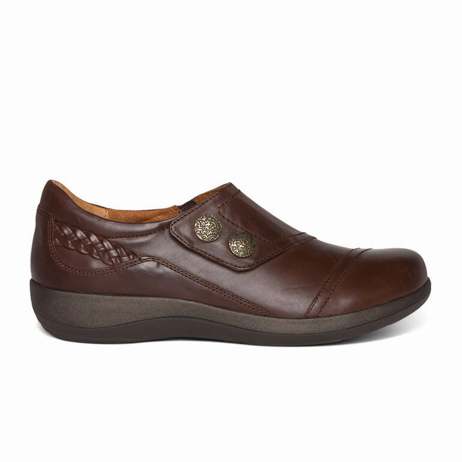 Cool Comfort Cool Season Aetrex Karina Slip On (Women) - Brown Leather