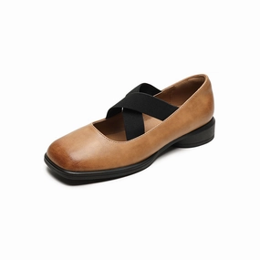 classic user Vintage Cross-Strap Slip- Ons for Women