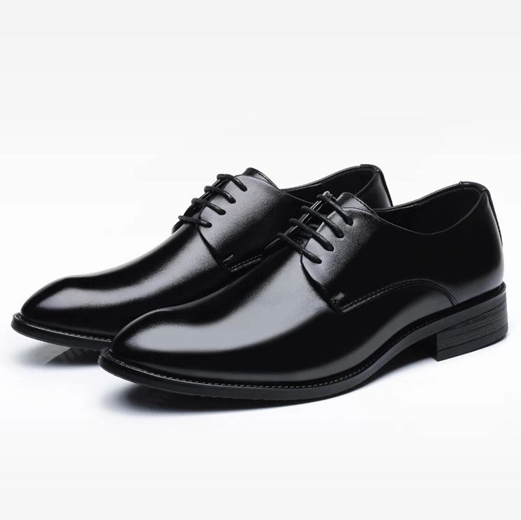 Classic Derby Shoes Men Leather Dress Basic Lace-up Casual Business Wedding Party Comfortable Shoe For Man indispensable