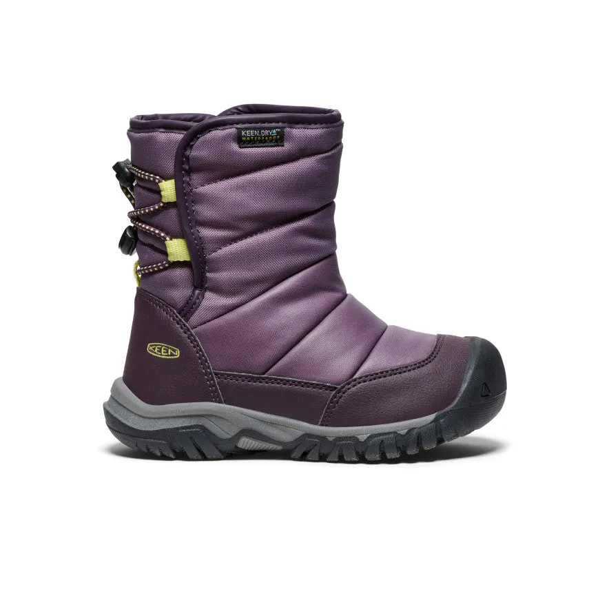 Little Kids' Puffrider Waterproof Winter Boot  |  Black Plum/Daiquiri Green Snow Trek Boot Chilly Weather