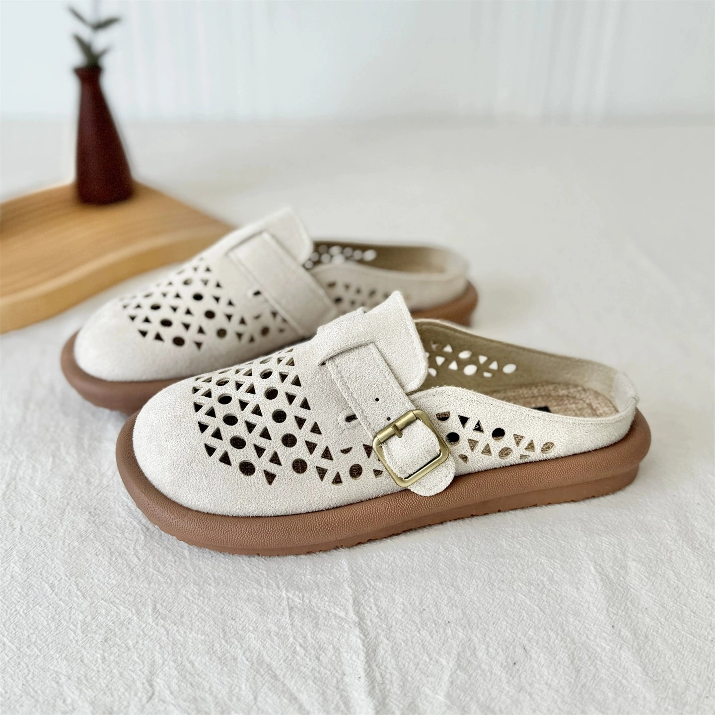 sport - wear Babakud Summer Retro Versatile Everyday Hollow Soft Sole Flats