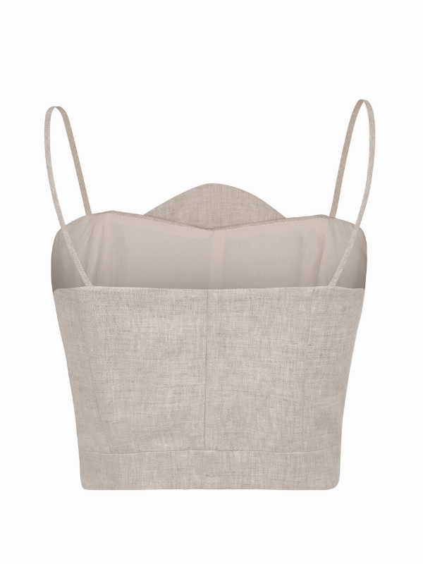 Amapolas Linen Corset Top in Oatmeal Strong Glow SustainableTextiles