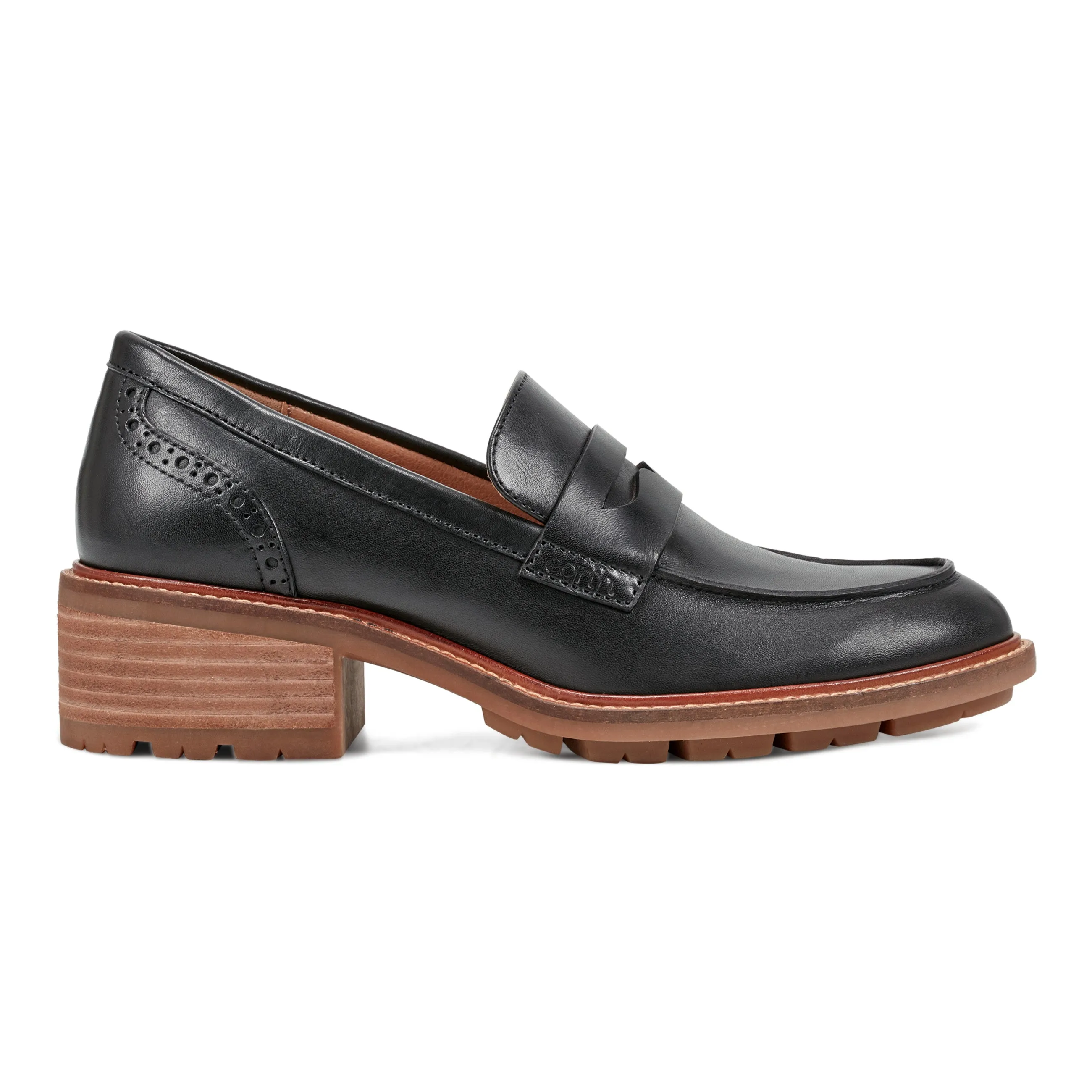 Airflow Optimized Ventilation Layered sole Lindy Almond Toe Casual Slip-on Penny Loafers