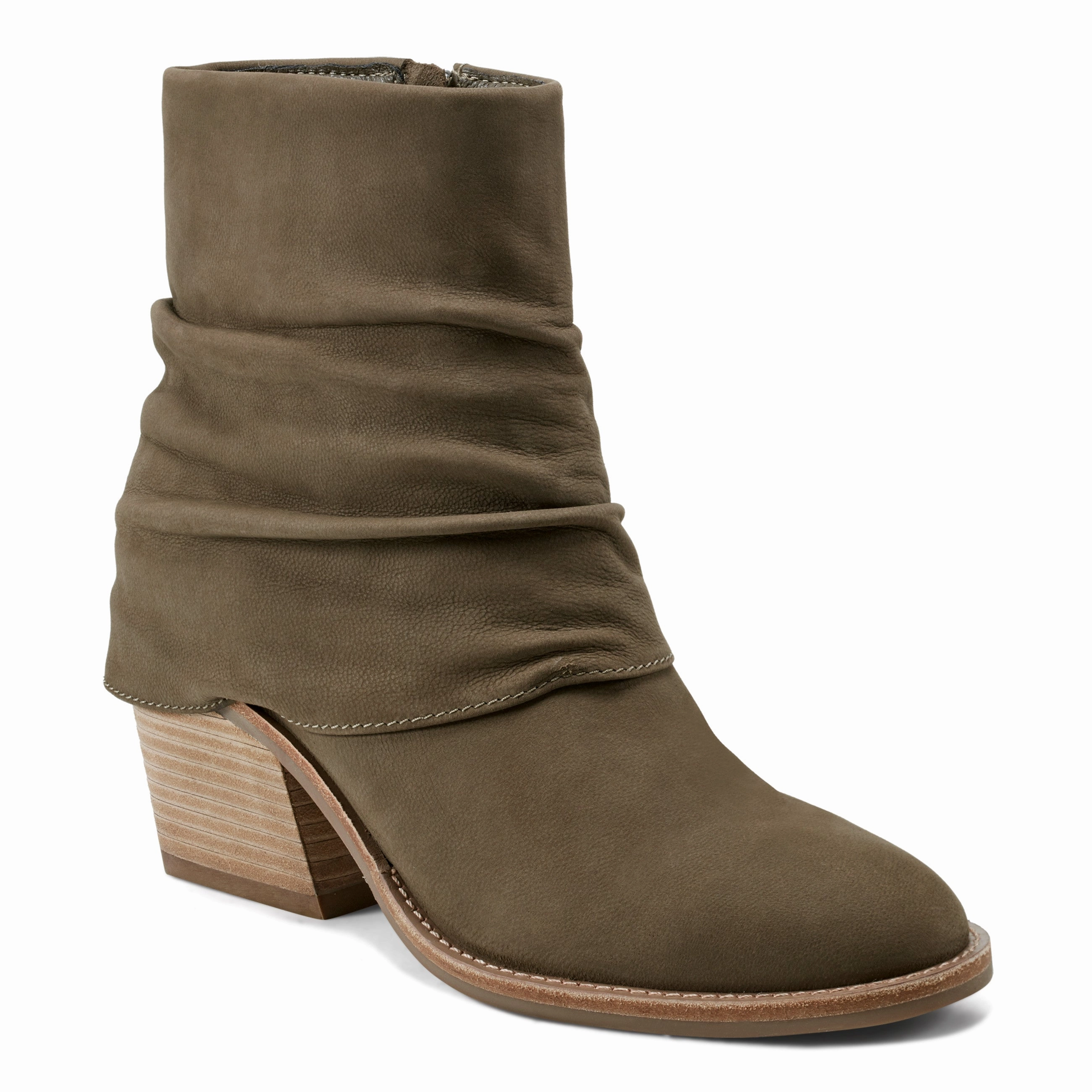 Refined Ease Savvy Block Heel Ruched Casual Booties