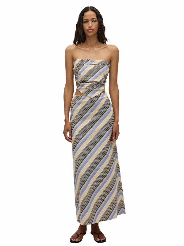 Lightweight clothing Day Off Antibes Strapless Top in Marine Stripe