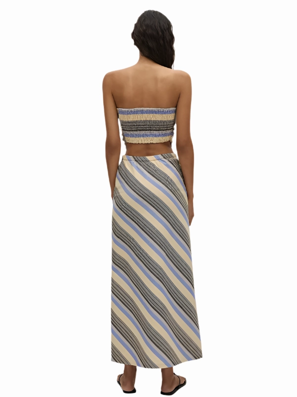 Simple Layering Antibes Strapless Top in Marine Stripe
