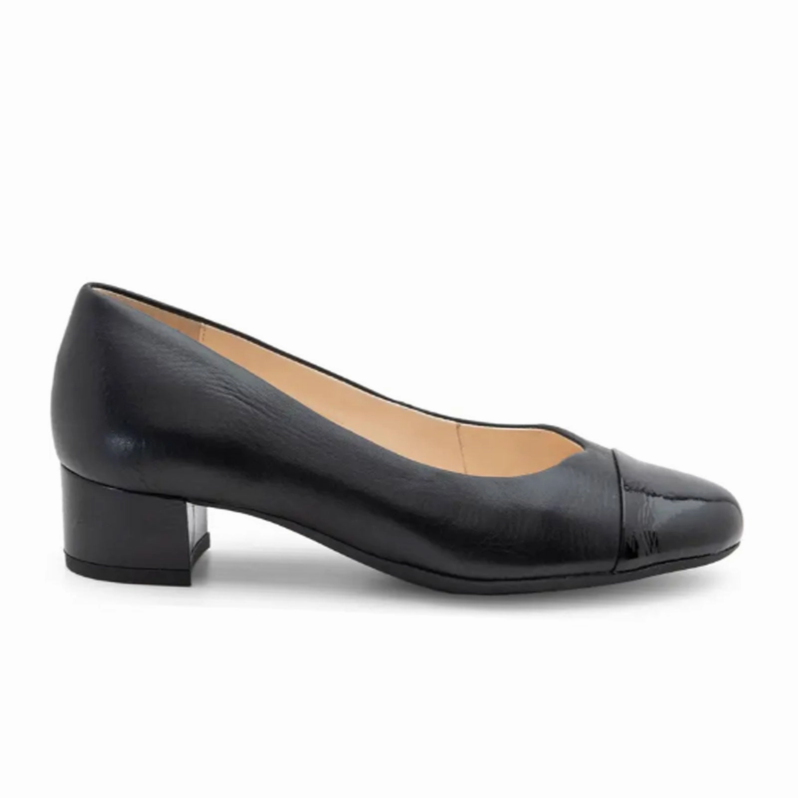 Elegant Motion Ara Nanette Block Heel Pump (Women) - Black Patent/Black Calf