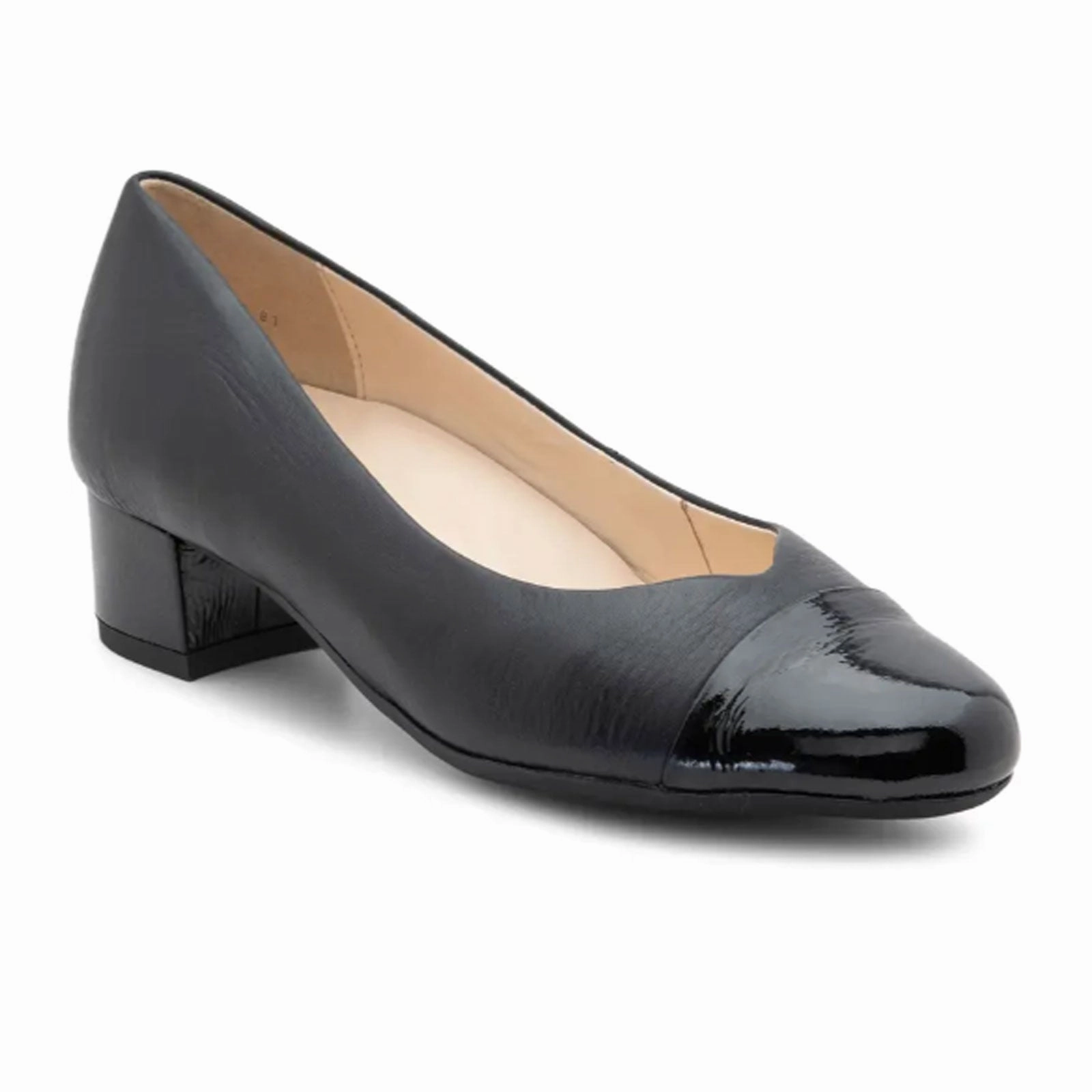 Ara Nanette Block Heel Pump (Women) - Black Patent/Black Calf Travel Ready Night Charm
