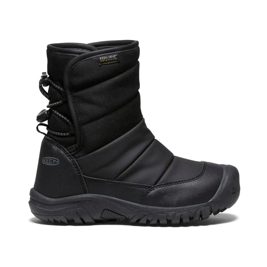 Big Kids' Puffrider Waterproof Winter Boot  |  Black/Steel Grey Cold resistant