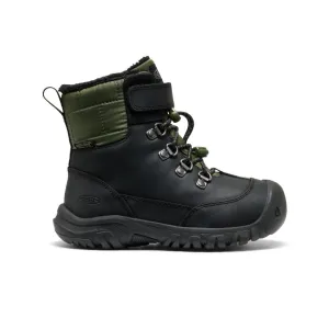 Little Kids' Kanibou Waterproof Winter Boot  |  Black/Bronze Green Winter Travel Footwear