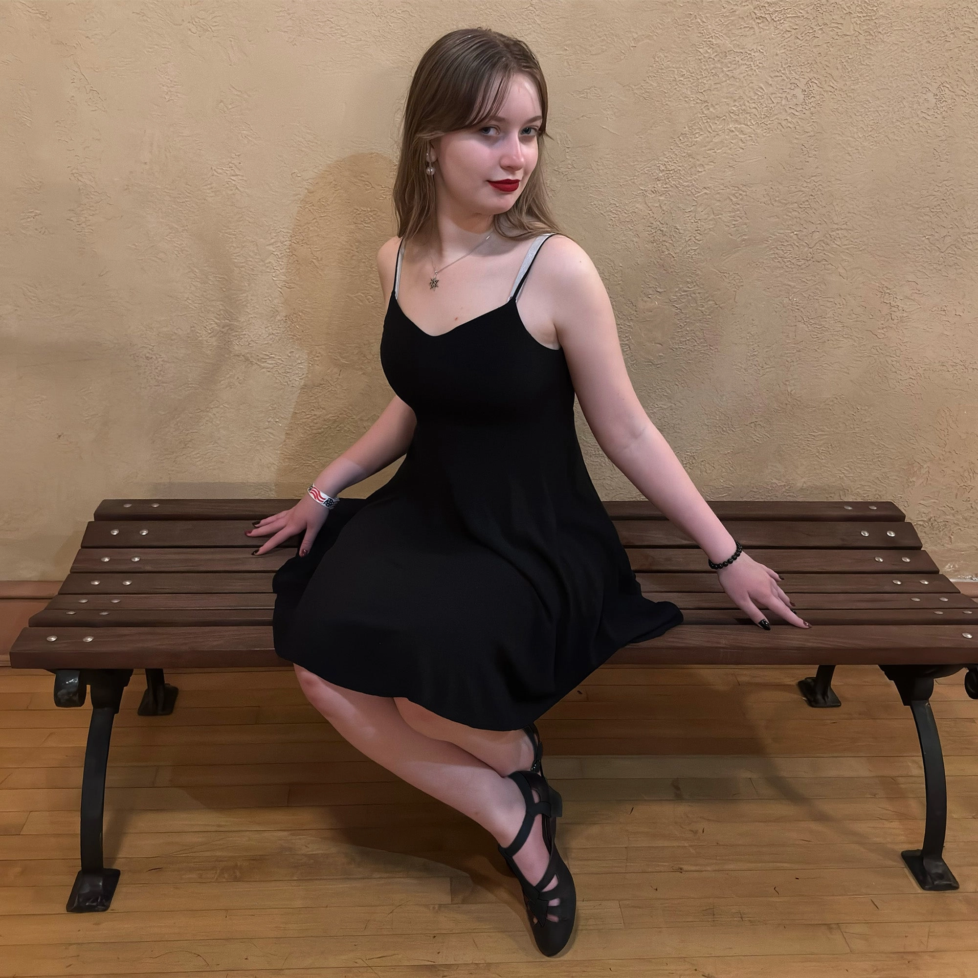 seniors - specific features Aris Allen Black T-Strap Dance Shoes