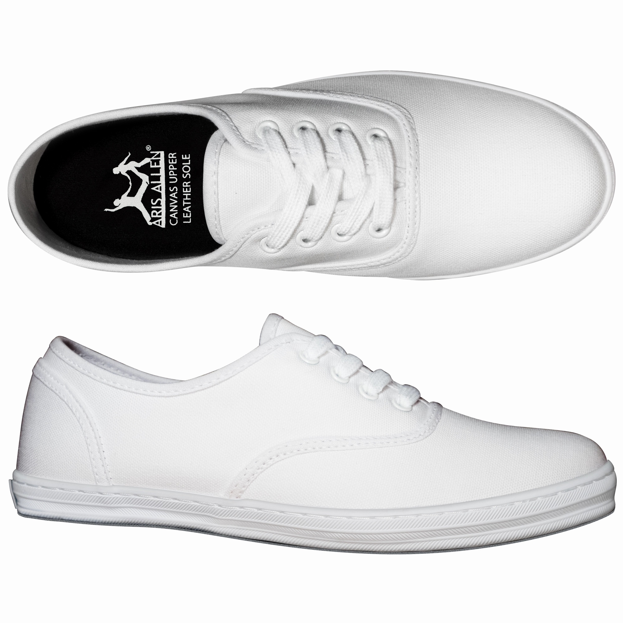 party - goers' Aris Allen Women??s White Classic Canvas Dance Sneaker