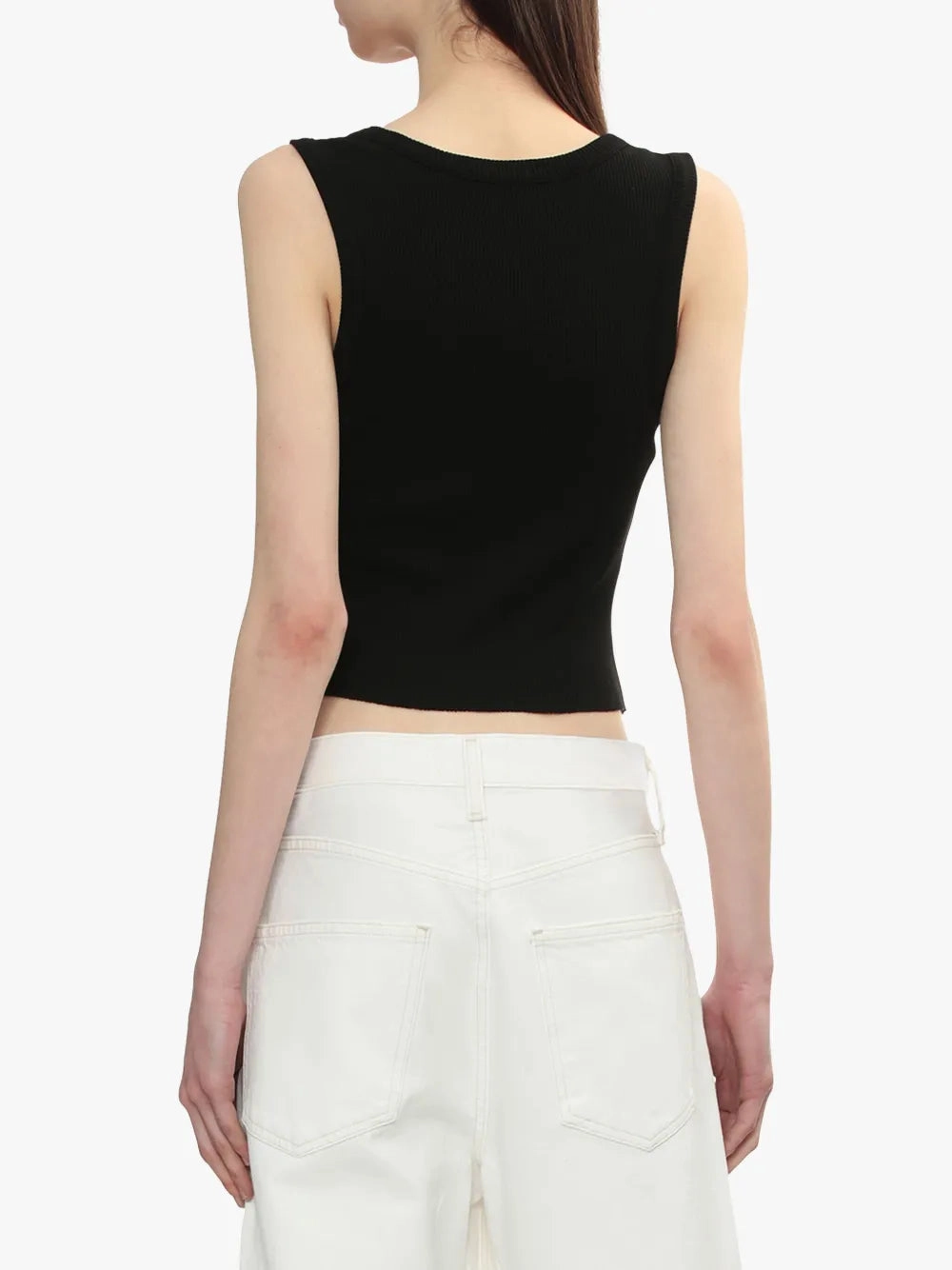 Shrunken Poppy Tank in Black Airtight Zipper