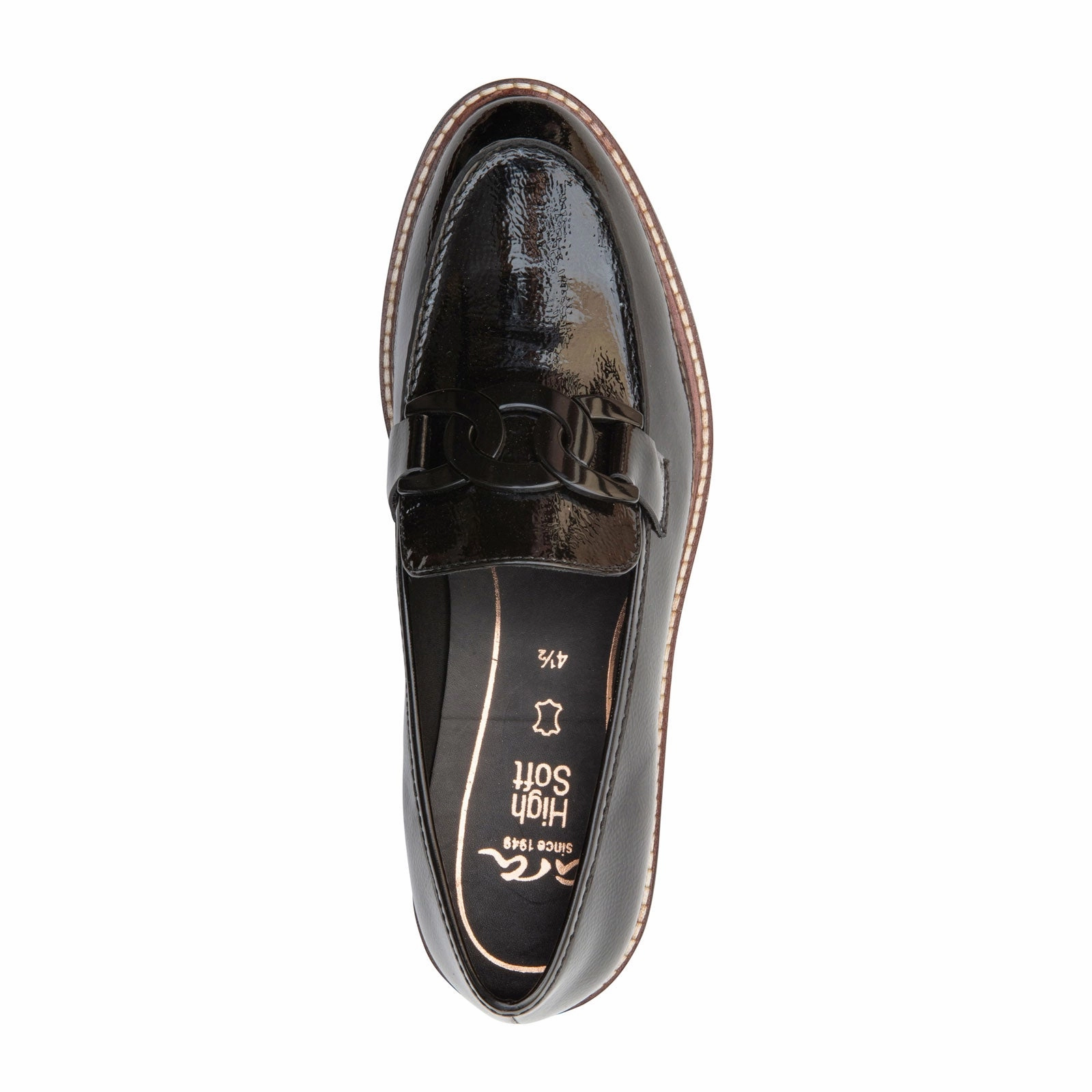 flattering appearance Waist-Cinching Ara Kyle II Chain Loafer (Women) - Black Patent Leather