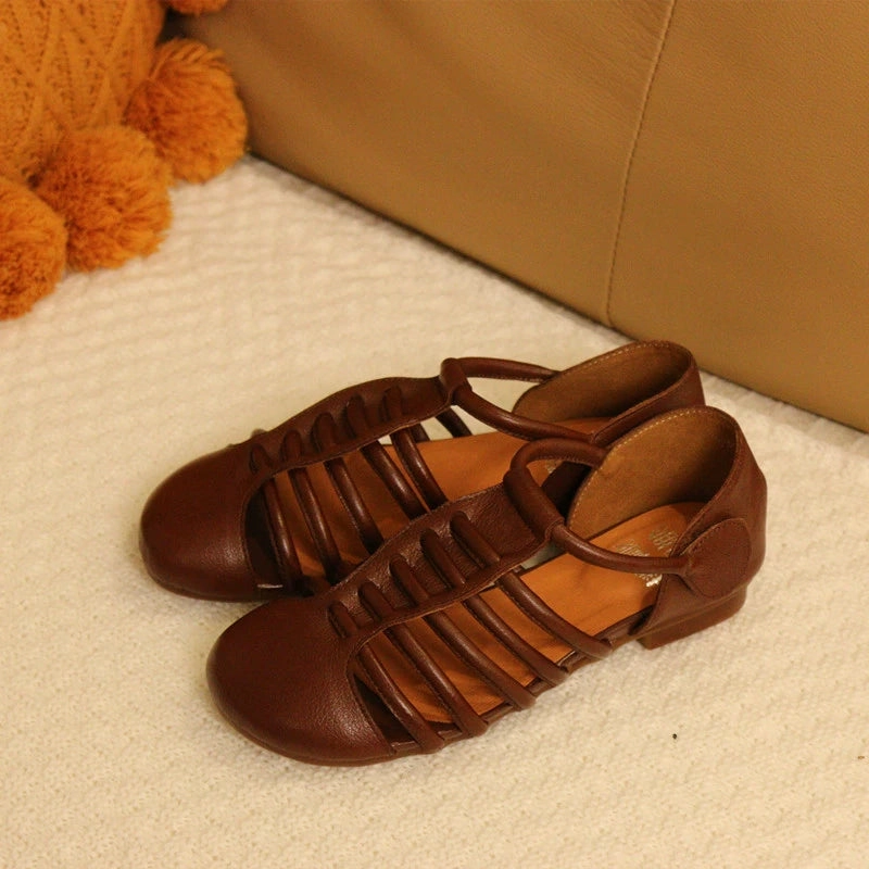 Babakud Summer Casual Leather Velcro Closed Toe Sandals Energy Return Unit essential