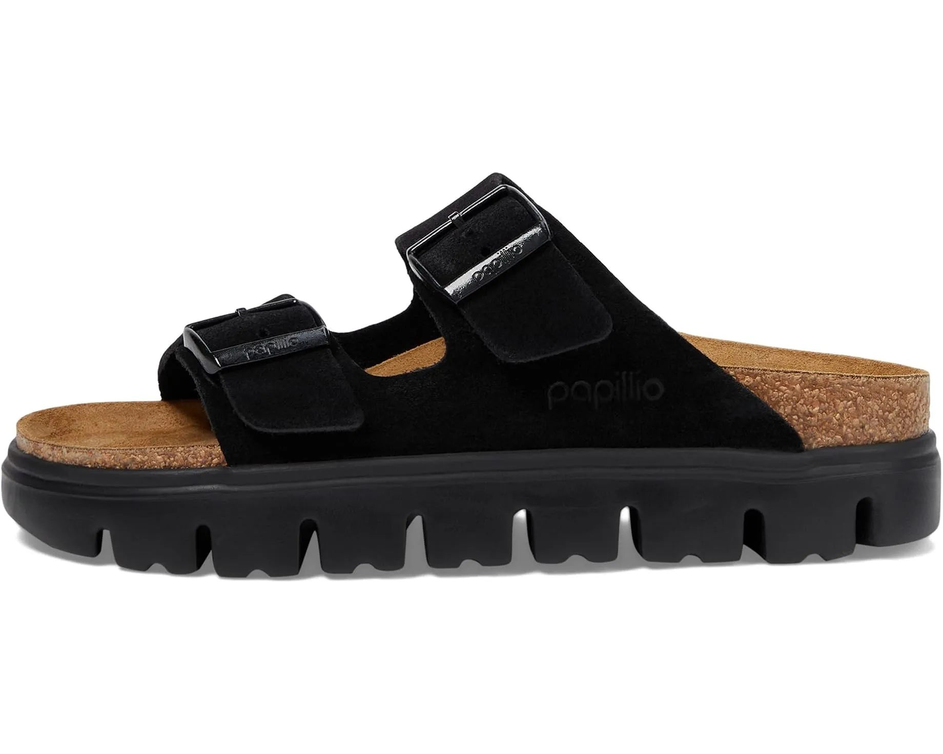 BIRKENSTOCK ARIZONA CHUNKY - BLACK SUEDE Leather Pressure Dispersing Footbed