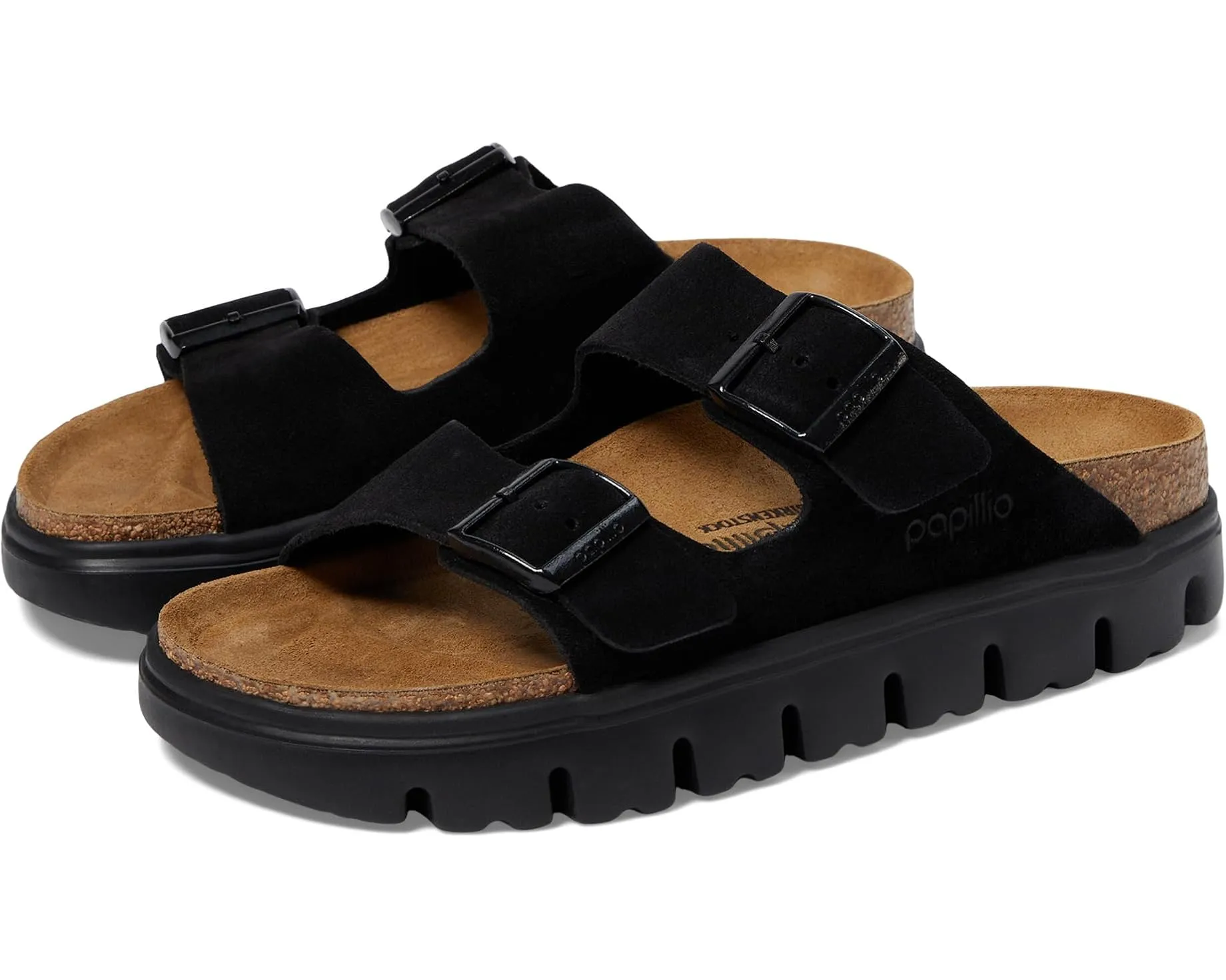 Water Resistant Membrane Durable Outsole BIRKENSTOCK ARIZONA CHUNKY - BLACK SUEDE
