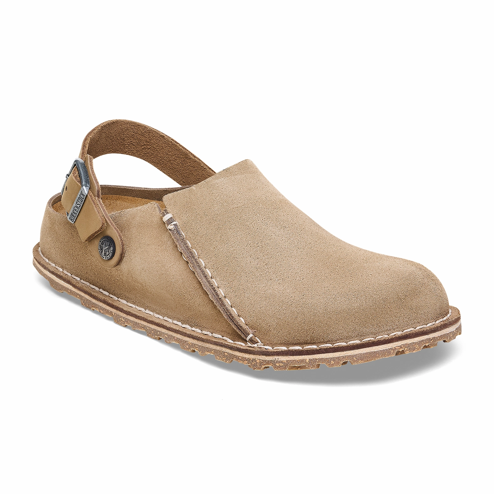 Relax Appeal Birkenstock Lutry Narrow Slipper (Women) - Gray Taupe Suede