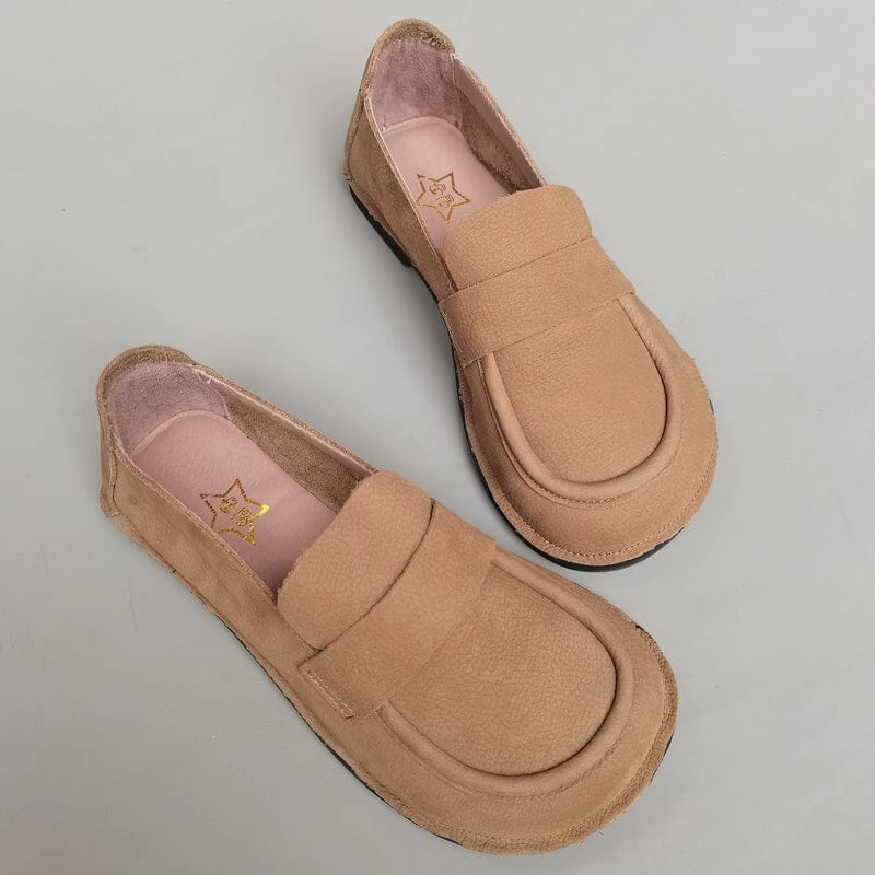 Regular Fit Outdoor shoes Autumn Retro Leather Flat Casual Loafers