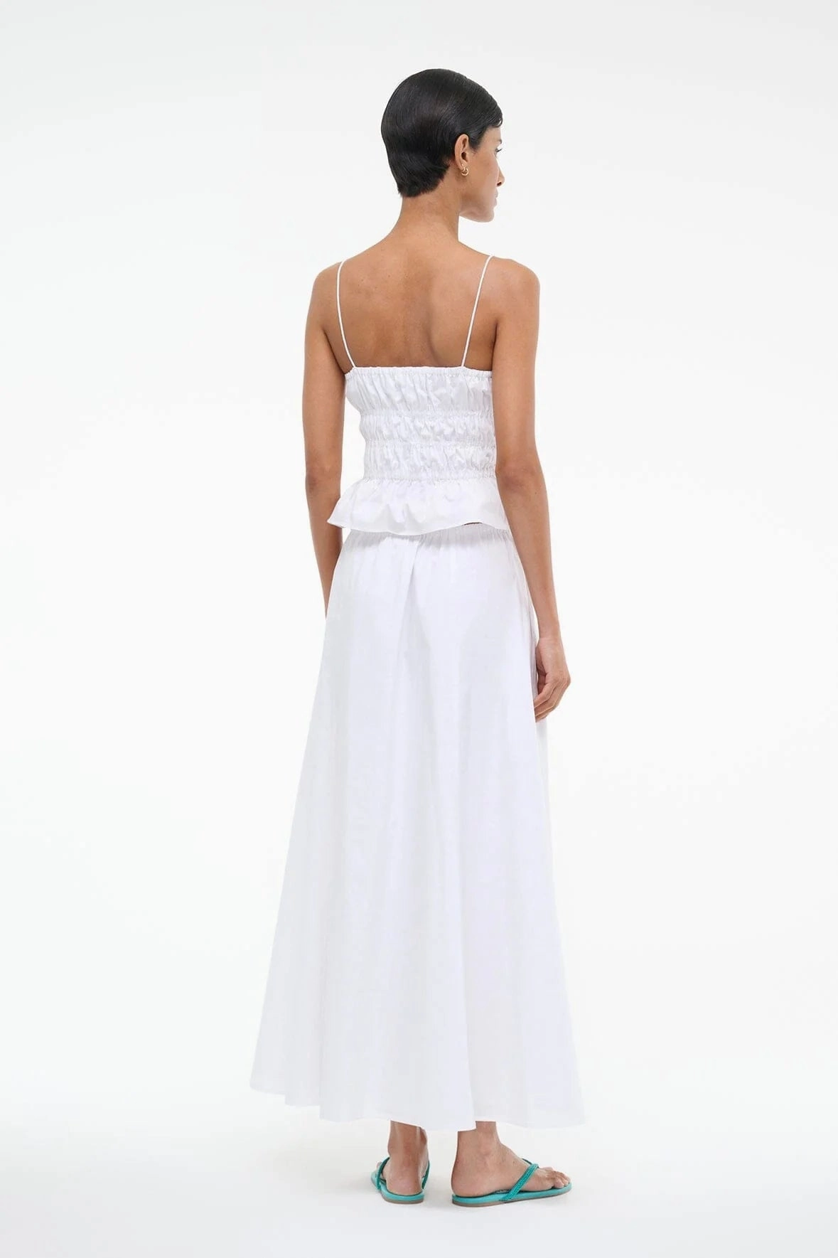 Axel Skirt in White Rain Fit Jewel tone