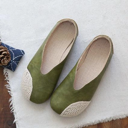 Babakud Casual Woven Patchwork Soft Soled Flats Breathable Insole Cover