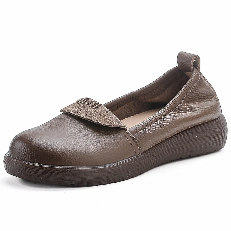 Modern Cushioning sole - type Babakud Retro Leather Casual Soft Flat Sole Slip-Ons Flats Shoes