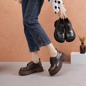 Elite Design Great Babakud Retro Leather Elegant Platform Loafer Shoes