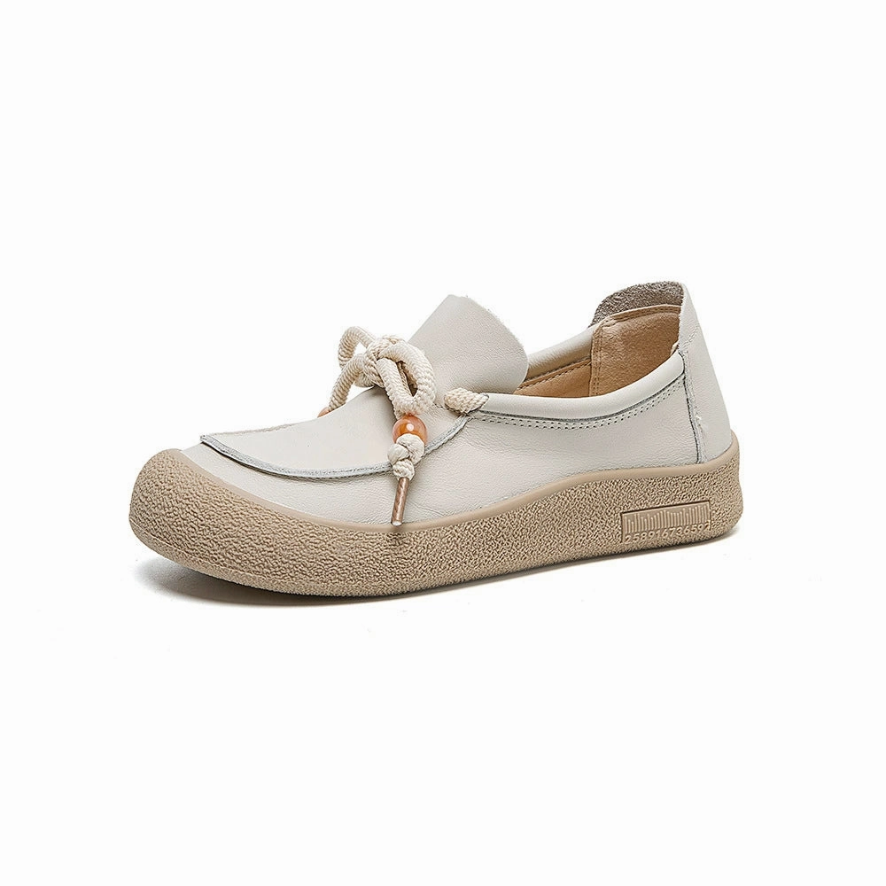 Babakud Retro Leather Wide Round Toe Soft Flat Sole Shoes Waterproof Membrane Technology Ultra-soft feel