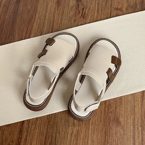 Babakud Retro Summer Thick Sole Open Toe Hallow Sandals Flexible Fit anti - static