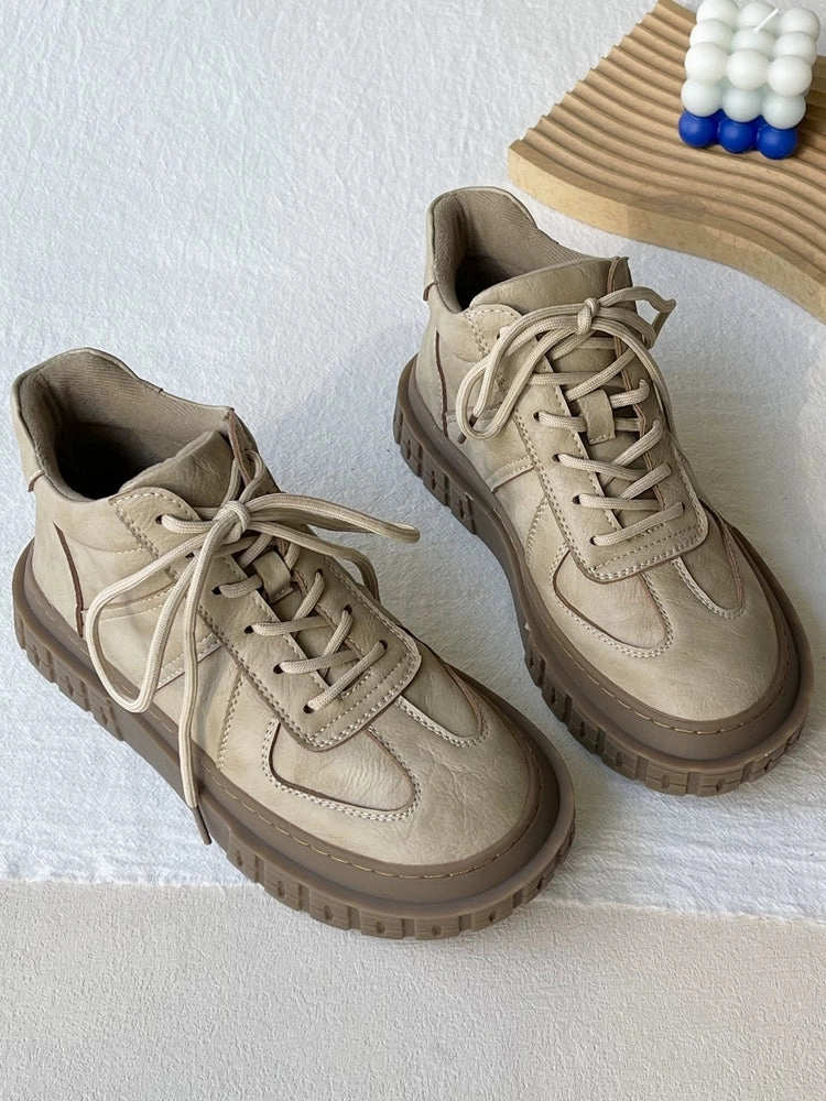 Babakud Spring Casual Versatile High-Top Lace Up Boots Odor Resistant Technology