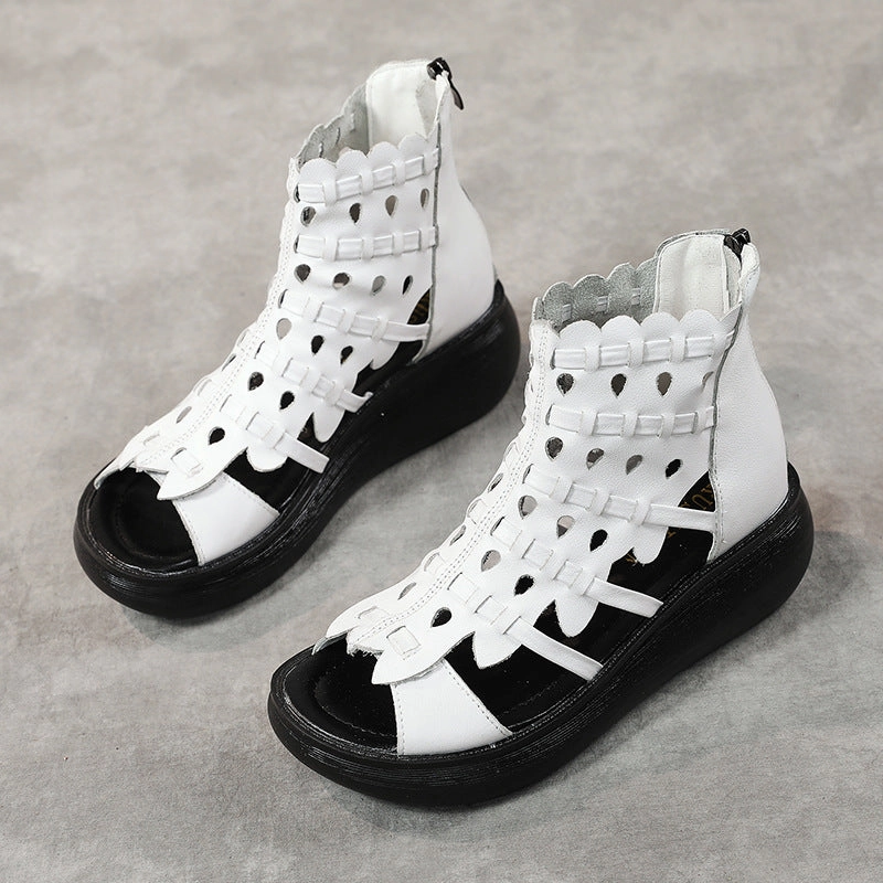 High Rebound Foam Breathable Insoles Babakud Summer Hollow Woven Wedge Sandals