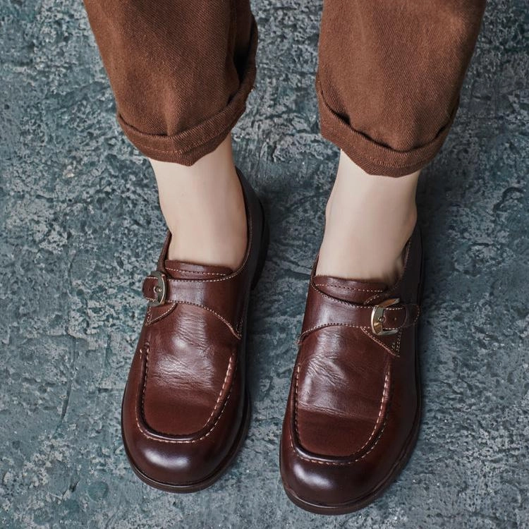 sports accessories Signature comfort Babakud Women Autumn Leather Buckle Fashion Casual Shoes