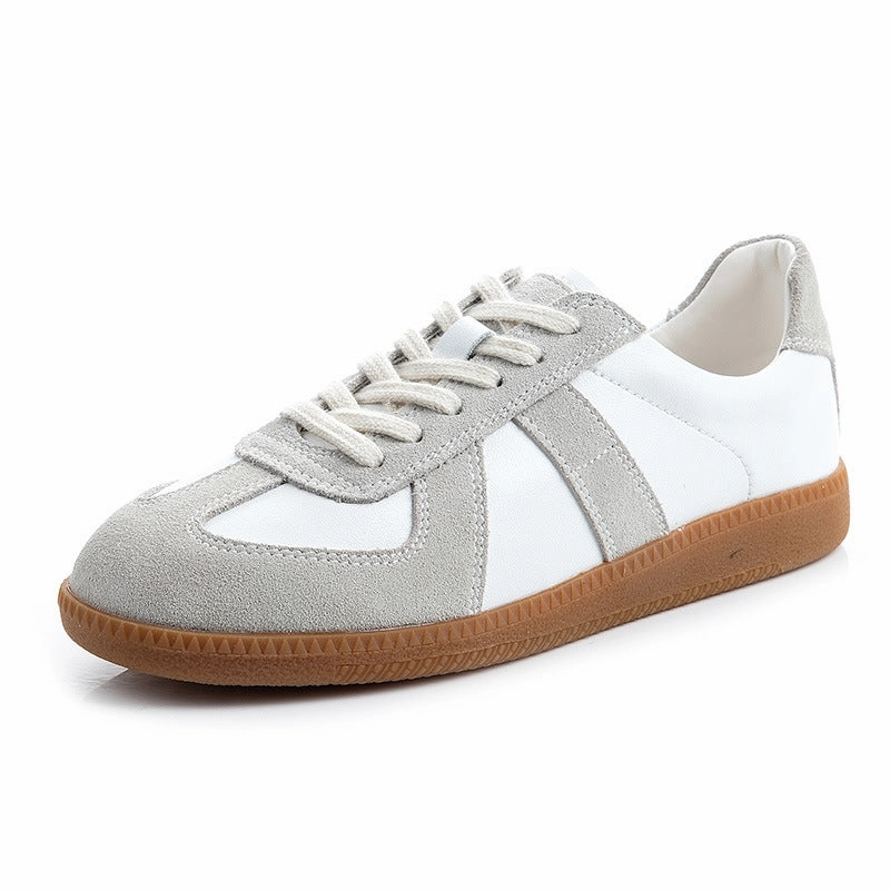 Babakud Women Casual Leather Sports Versatile Flat Sneakers Fresh Look