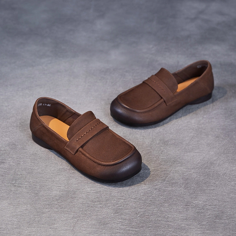 Babakud Women Spring Handmade Genuine Leather Vintage Flats with Soft Sole casual wearers