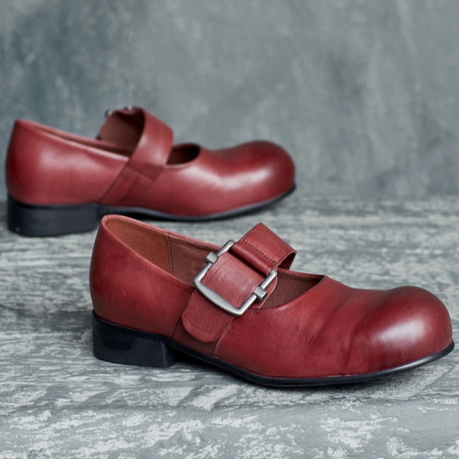 Babakud Women Spring Handmade Leather Slip-On Flats Shoes Anatomical Footbed Slip-resistant ease