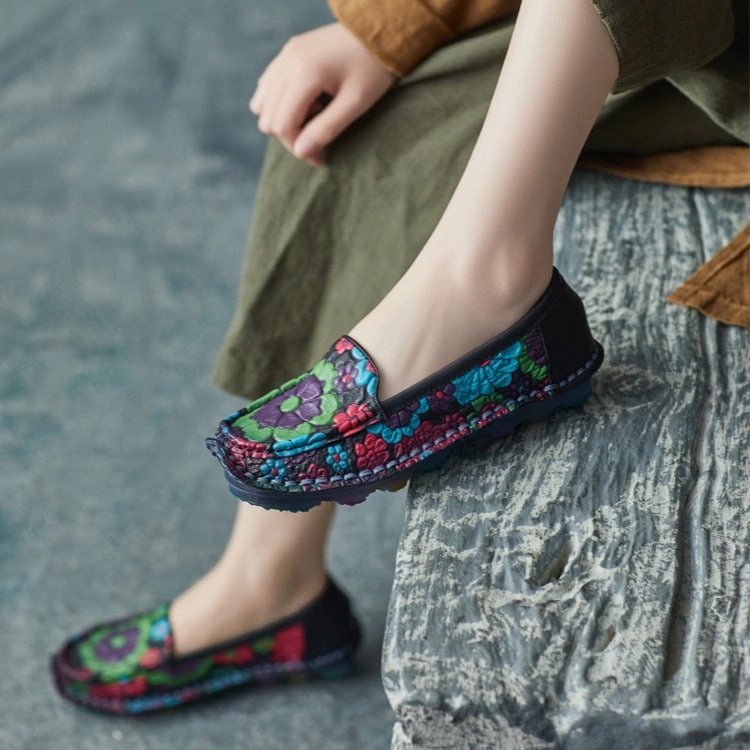 Babakud Women Summer Flower Serenity Ethnic Slip-On Flats heeled