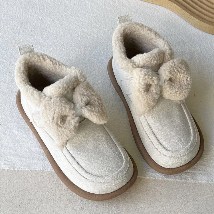 Babakud Women Winter Bowknot Suede Cozy Fleece-Lined Snow Boots Casual cushioning
